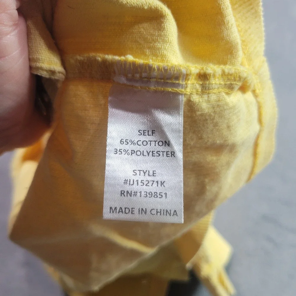 ODDY Kids Corduroy Jacket Girls‎ XL Yellow Shacket Raw Hem Puff Sleeve UJ15271K
